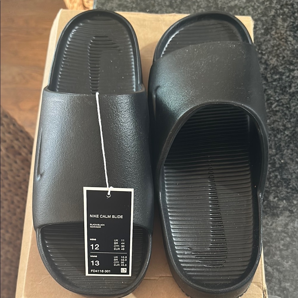 NWT Nike Black Calm Slide Sandals
